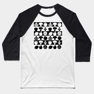 Vegetables in blackandwhite graphic pattern Baseball T-Shirt